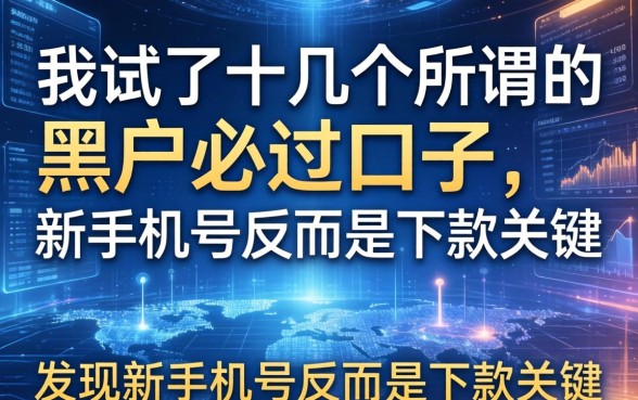 我试了十几个所谓的黑户必过口子，发现新手机号反而是下款关键