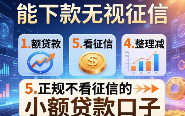 能下款无视征信的贷款，整理5个正规不看征信的小额贷款口子