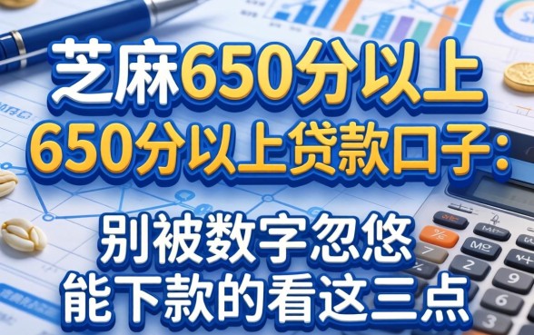 芝麻650分以上贷款口子：别被数字忽悠，能下款的看这三点