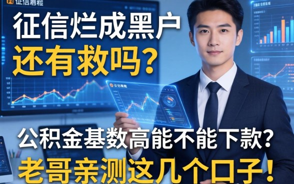 征信烂成黑户还有救吗？公积金基数高能不能下款？老哥亲测这几个口子！