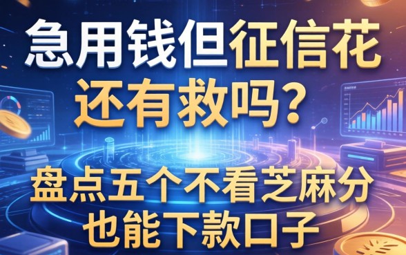 急用钱但征信花还有救吗？盘点五个不看芝麻分也能下款的口子