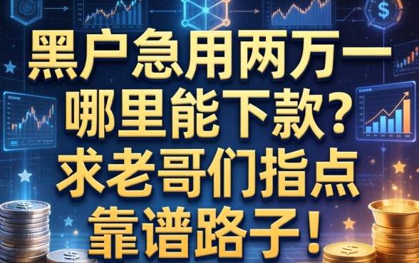 黑户急用两万一，哪里能下款？求老哥们指点靠谱路子！