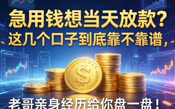 急用钱想当天放款？这几个口子到底靠不靠谱，老哥亲身经历给你盘一盘！