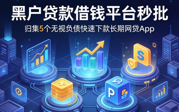 黑户贷款借钱平台秒批，归集5个无视负债快速下款长期网贷的app