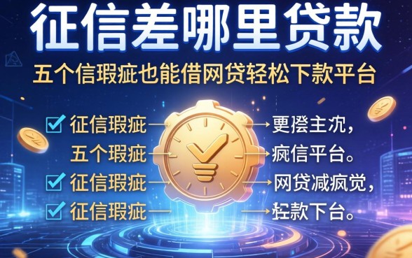 征信差哪里贷款，详细阐述五个征信瑕疵也能借网贷轻松下款的平台