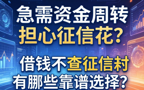 急需资金周转却担心征信花？2026借钱不查征信的有哪些靠谱选择？