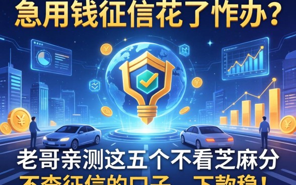 急用钱征信花了咋办？老哥亲测这五个不看芝麻分不查征信的口子，下款稳！