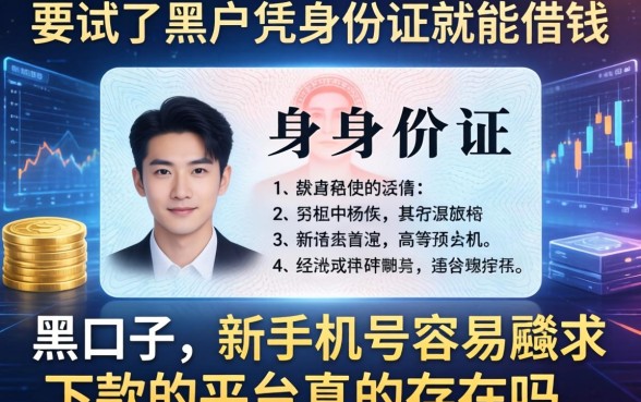 我试了黑户凭身份证就能借钱的黑口子，新手机号容易下款的平台真的存在吗