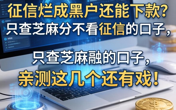 征信烂成黑户还能下款？只查芝麻分不看征信的口子，亲测这几个还有戏！