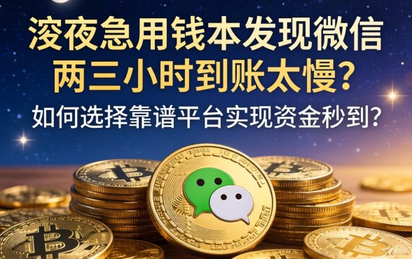 深夜急用钱却发现微信两三小时到账太慢？如何选择靠谱平台实现资金秒到？