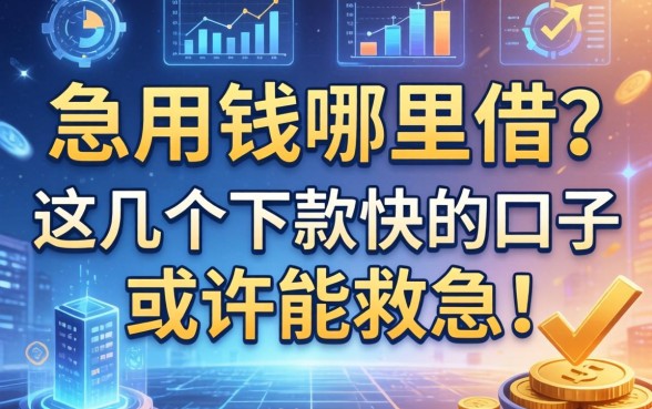 急用钱哪里借？这几个下款快的口子或许能救急！