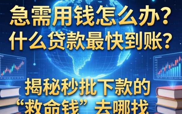 急需用钱怎么办？什么贷款最快到账？揭秘秒批下款的“救命钱”去哪找