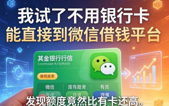 我试了不用银行卡能直接到微信的借钱平台，发现额度竟然比有卡还高