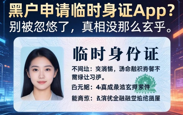 黑户申请临时身份证app？别被忽悠了，真相没那么玄乎