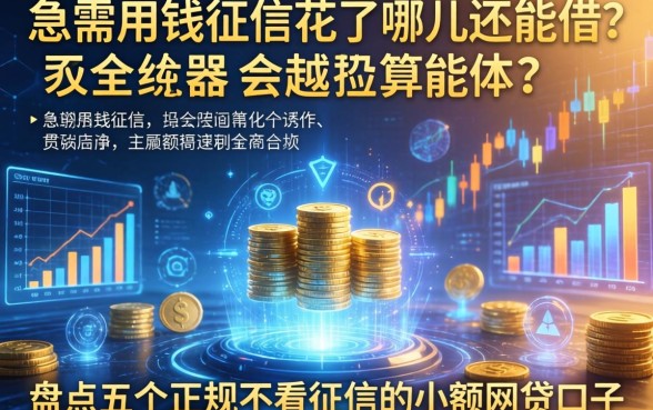 急需用钱征信花了哪里还能借？盘点五个正规不看征信的小额网贷口子