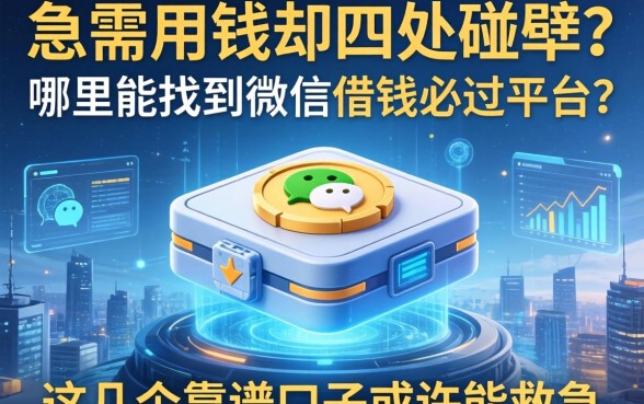 急需用钱却四处碰壁？哪里能找到微信借钱必过平台？这几个靠谱口子或许能救急