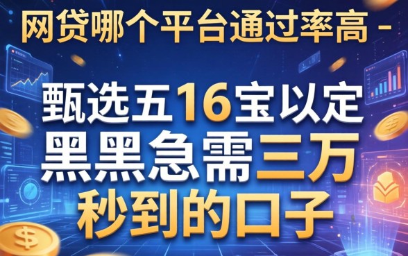 网贷哪个平台通过率高-，甄选五个黑户急需三万秒到的的口子