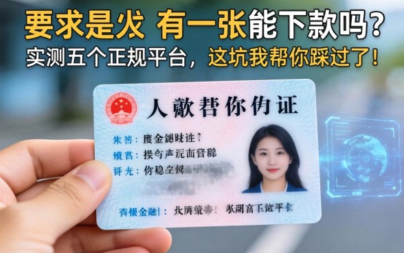 手里只有一张身份证能下款吗？实测五个正规平台，这坑我帮你踩过了！