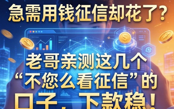 急需用钱征信却花了？老哥亲测这几个“不怎么看征信”的口子，下款稳！