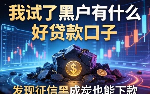 我试了黑户2026有什么好贷款口子，发现征信黑成炭也能下款