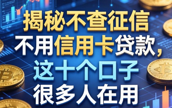 揭秘不查征信不用信用卡贷款，这十个口子很多人在用