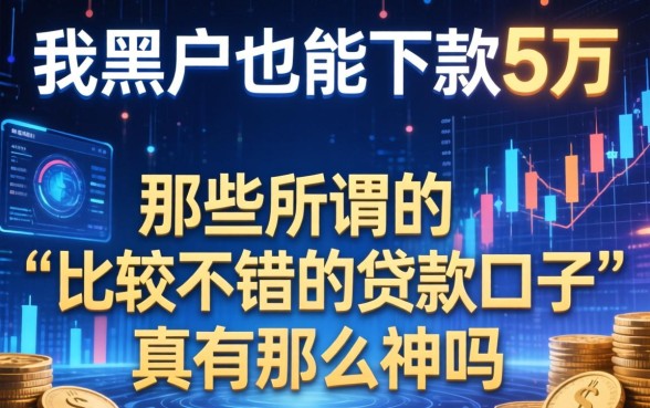 我黑户也能下款5万，那些所谓的“比较不错的贷款口子”真有那么神吗