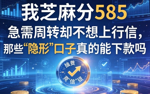 我芝麻分585，急需周转却不想上征信，那些“隐形”口子真的能下款吗