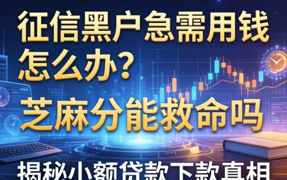 征信黑户急需用钱怎么办？芝麻分能救命吗？揭秘小额贷款下款真相