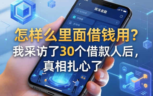 怎样从手机里面借钱用？我采访了30个借款人后，真相扎心了
