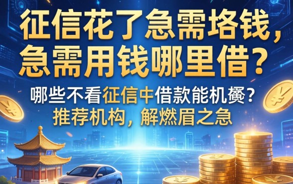 征信花了急需用钱哪里借？哪些不看征信的借款推荐机构能解燃眉之急？