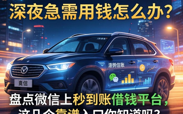 深夜急需用钱怎么办？盘点微信上秒到账的借钱平台，这几个靠谱入口你知道吗？