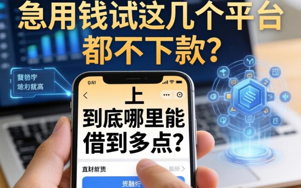 急用钱试了好几个平台都不下款，手机上到底哪里能借到多点？