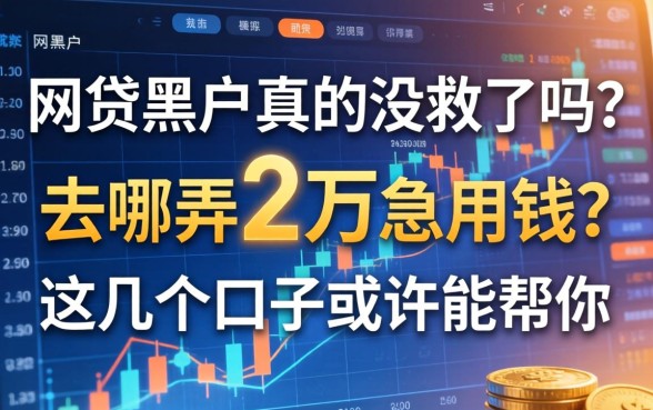 网贷黑户真的没救了吗？去哪弄2万急用钱？这几个口子或许能帮你