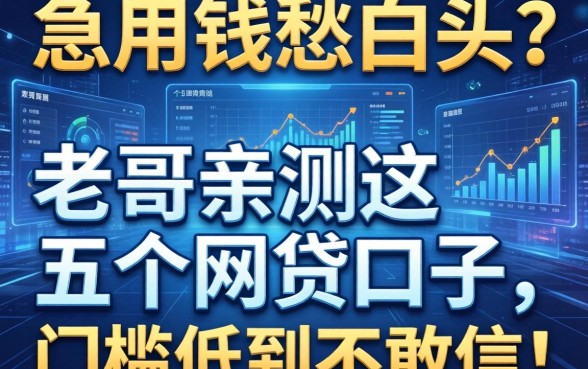 急用钱愁白头？老哥亲测这五个网贷口子，门槛低到不敢信！