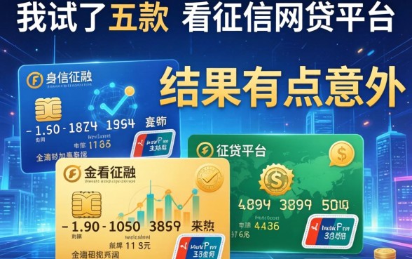 我试了五款不看征信的网贷平台，结果有点意外