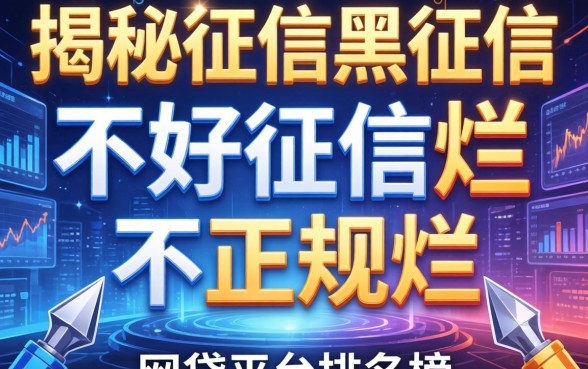 揭秘征信黑征信不好征信烂不正规的网贷平台排名榜
