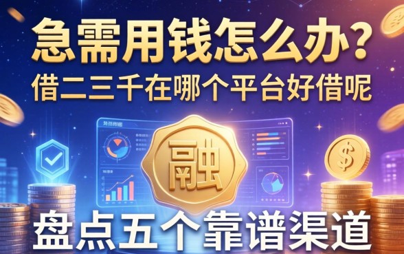 急需用钱怎么办？借二三千在哪个平台好借呢？盘点五个靠谱渠道