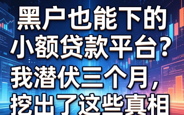 黑户也能下的小额贷款平台？我潜伏三个月，挖出了这些真相