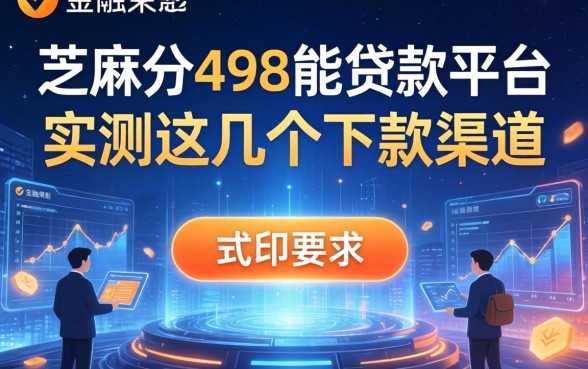 芝麻分498能贷款的平台：实测这几个下款渠道