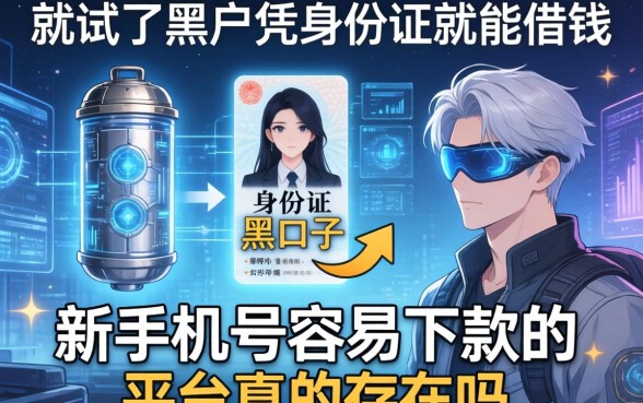 我试了黑户凭身份证就能借钱的黑口子，新手机号容易下款的平台真的存在吗