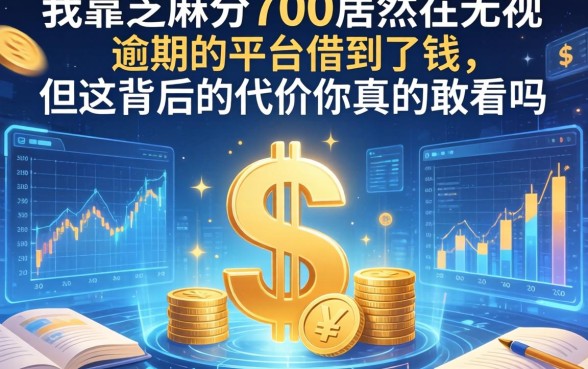 我靠芝麻分700居然在无视逾期的平台借到了钱，但这背后的代价你真的敢看吗