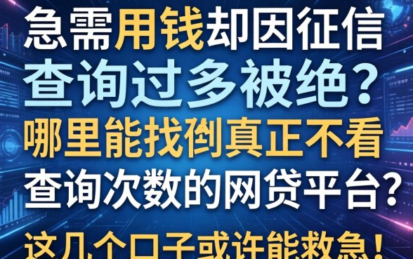 急需用钱却因征信查询过多被拒？哪里能找到真正不看查询次数的网贷平台？这几个口子或许能救急！