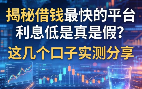揭秘借钱最快的平台利息低是真是假？这几个口子实测分享