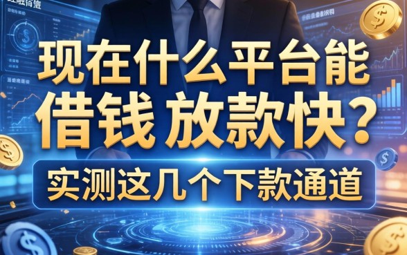 现在什么平台能借钱放款快？实测这几个下款通道