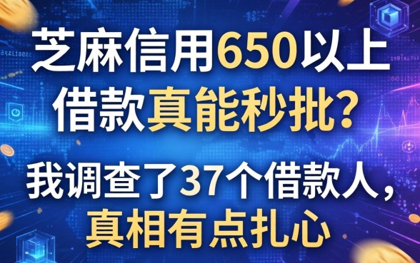 芝麻信用650以上借款真能秒批？我调查了37个借款人，真相有点扎心