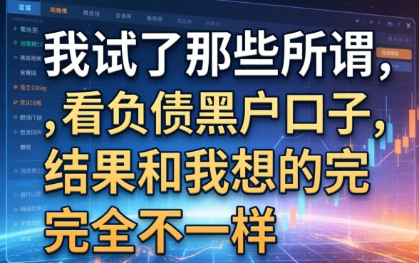 我试了那些所谓不看负债的黑户口子，结果和我想的完全不一样