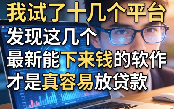 我试了十几个平台，发现这几个最新能下来钱的软件才是真容易放贷款