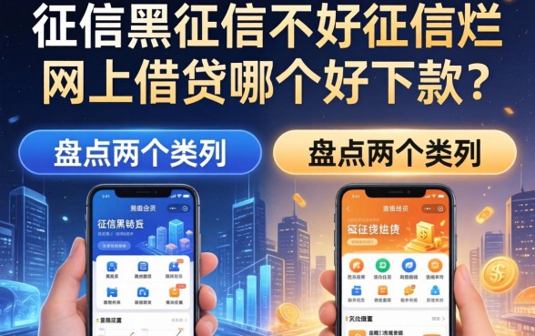 征信黑征信不好征信烂网上借钱的软件哪个好下款？盘点两个类别