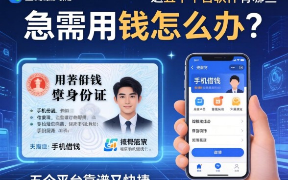 急需用钱怎么办？用身份证手机借钱的软件有哪些？这五个平台靠谱又快捷