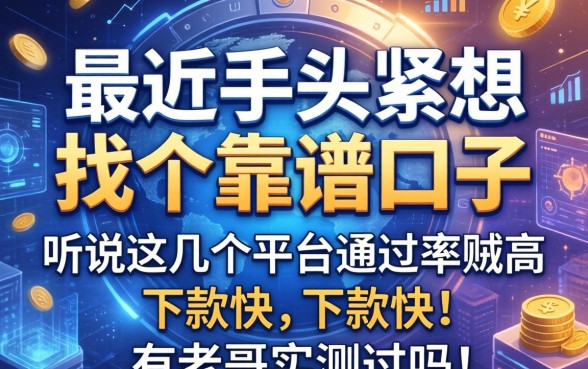 最近手头紧想找个靠谱口子，听说这几个平台通过率贼高下款快，有老哥实测过吗？